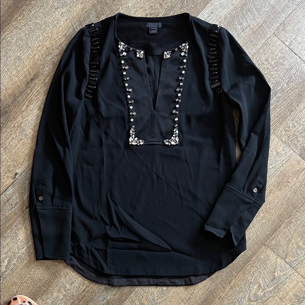 J. Crew Collection Black Tunic with Embellishments